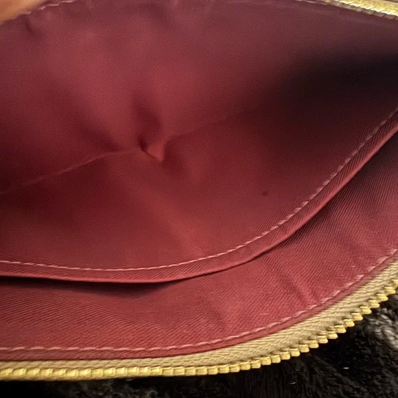 Coach 87934 Double Zip Taupe Embossed Wristlet - Picture 6 of 7